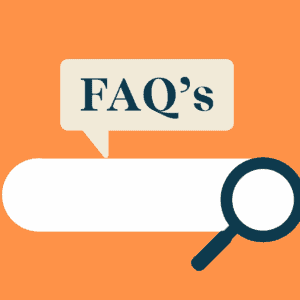 FAQs speech bubble with search icon